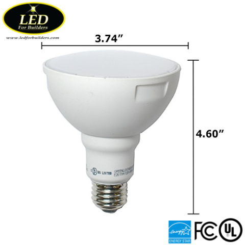 LED for Builders - GreenLux BR30 dimensions