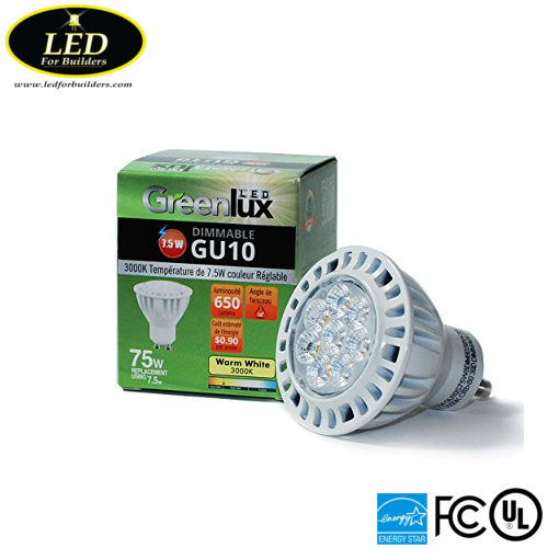 Snelkoppelingen fotografie Nadenkend LED for Builders | High Quality GreenLux GU10 7.5w 3000K 650 Lumen LED Bulb