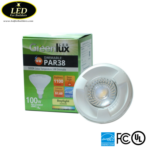 LED for Builders - GreenLus PAR38 5000K LED bulb Package